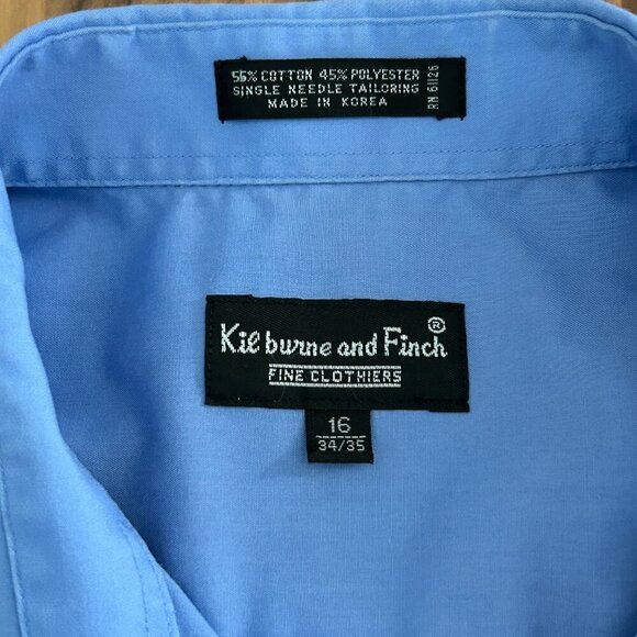 Kilburne and Finch Men's Blue Button Down Shirt - Picture 3 of 6